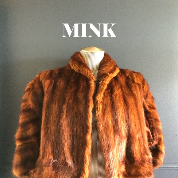 NA Jackets & Blazers - Vintage Brown Stripped Mink Fur Sleeveless Jaccket